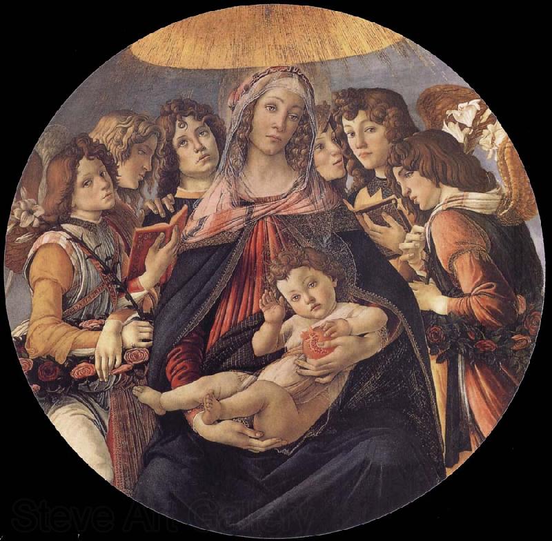 Sandro Botticelli The Madonna and the Nino with angeles Spain oil painting art